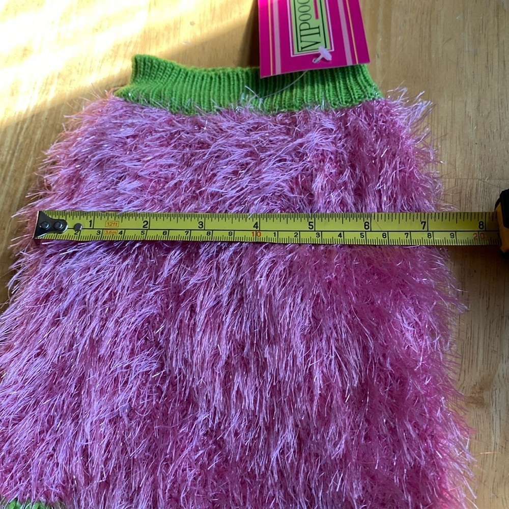 Dog Vipoochy Sweaters size XS pink green mix wool with angora light … - Picture 3 of 10